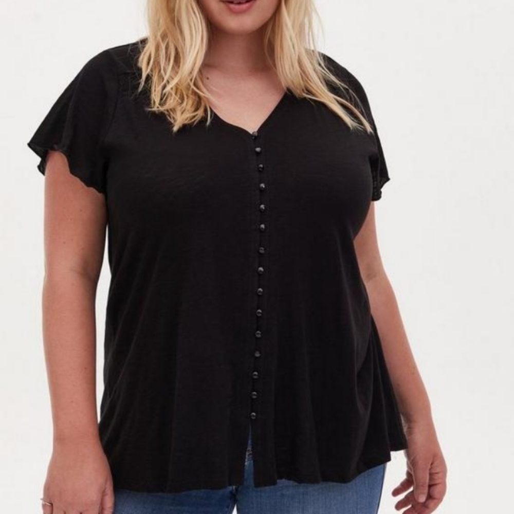 TorridShort-sleevedBlack 3X TeeEUC